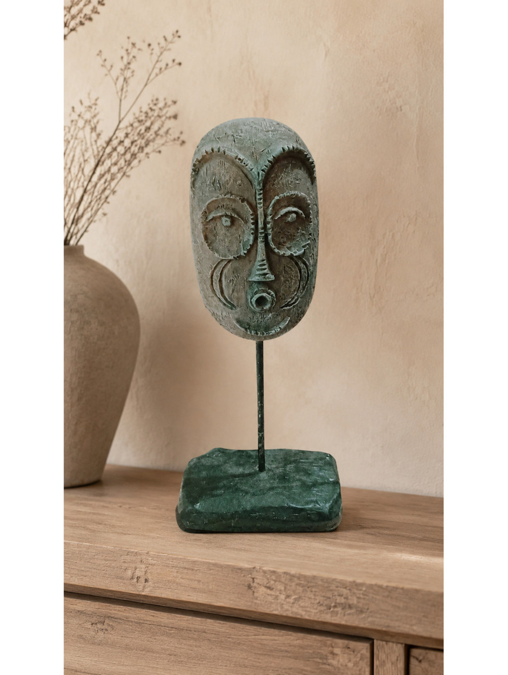 Wooden Carved Tribal Style Mask Sculpture